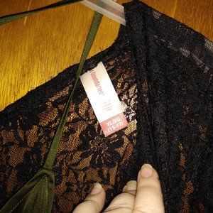 Green Blouse tanktop with Lace Overlay